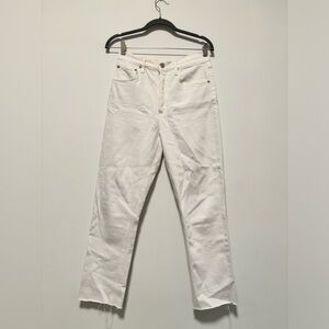 AGOLDE white denim straight leg jeans